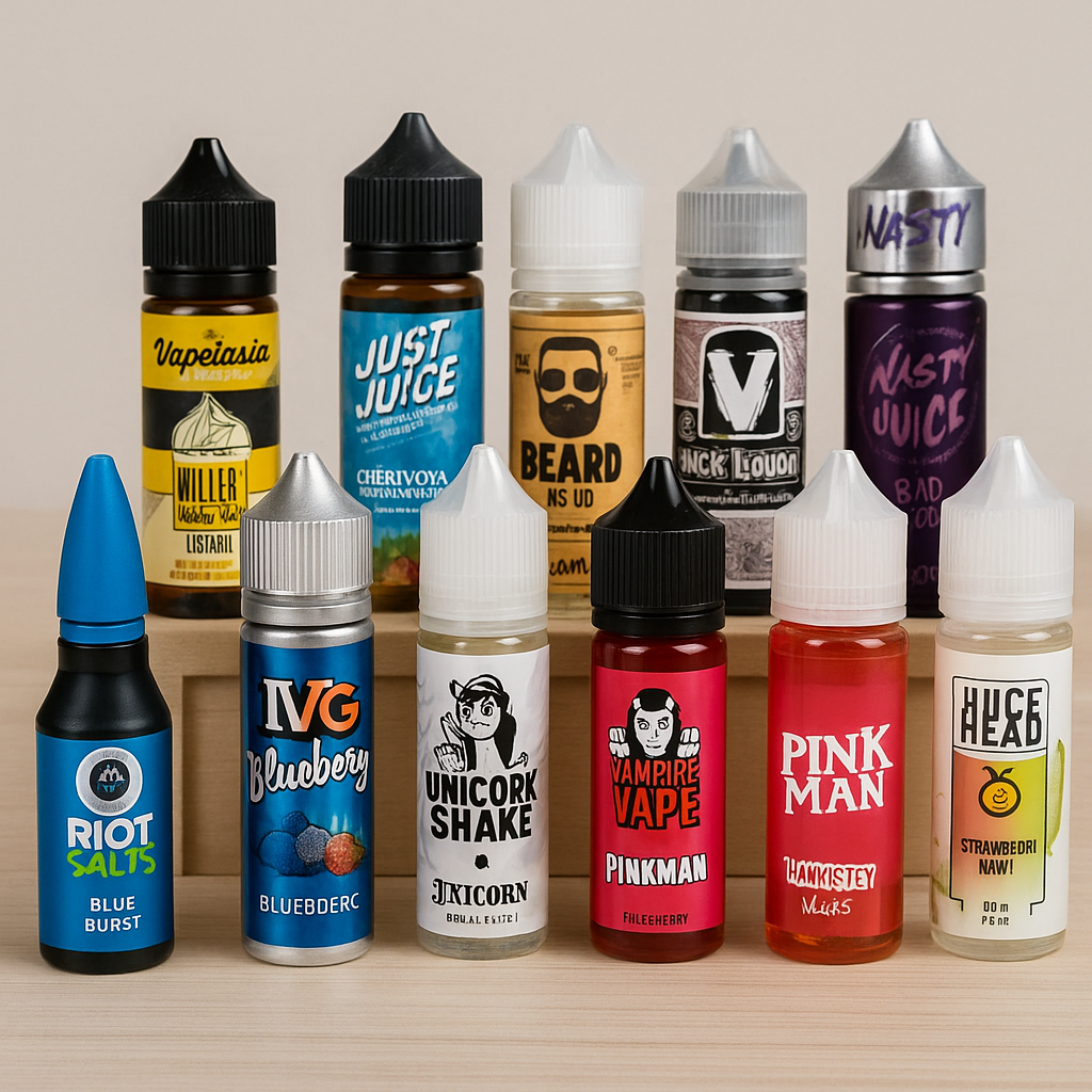 Bunte E-Liquid Flaschen